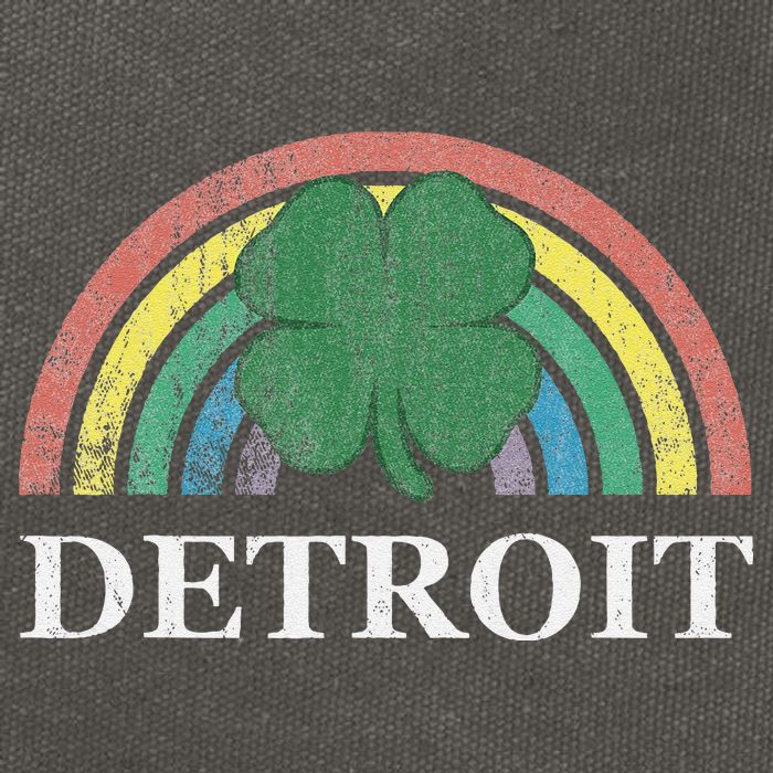 Detroit Shamrock St. Patrick's Day Rainbow Saint Paddy's Cotton Canvas Backpack