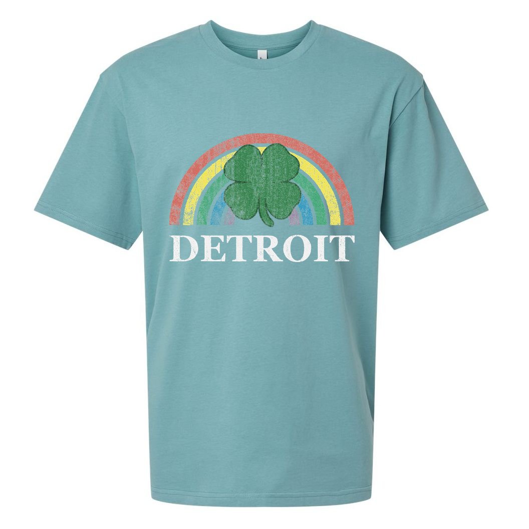 Detroit Shamrock St. Patrick's Day Rainbow Saint Paddy's Sueded Cloud Jersey T-Shirt