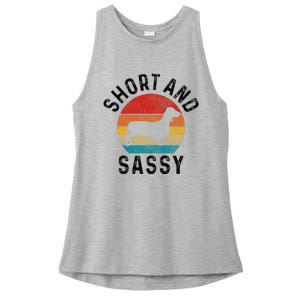 Dachshund Short & Sassy Wiener Dog Doxie Mom Funny Cute Gift Ladies PosiCharge Tri-Blend Wicking Tank