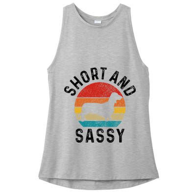 Dachshund Short & Sassy Wiener Dog Doxie Mom Funny Cute Gift Ladies PosiCharge Tri-Blend Wicking Tank