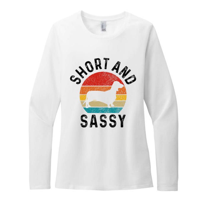 Dachshund Short & Sassy Wiener Dog Doxie Mom Funny Cute Gift Womens CVC Long Sleeve Shirt