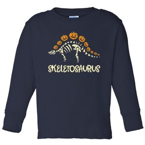 Dinosaur Skeleton Stegosaurus Halloween Boy Toddler Long Sleeve Shirt