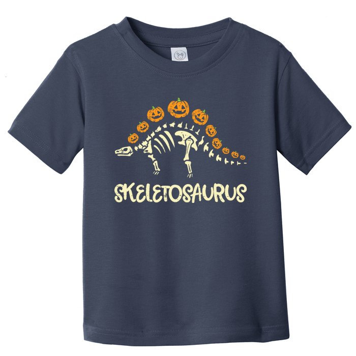 Dinosaur Skeleton Stegosaurus Halloween Boy Toddler T-Shirt