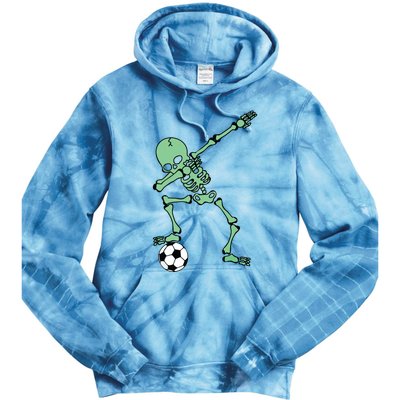 Dabbing Skeleton Soccer Halloween Dab Tie Dye Hoodie