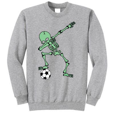 Dabbing Skeleton Soccer Halloween Dab Tall Sweatshirt