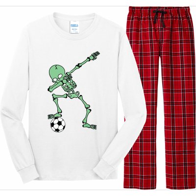 Dabbing Skeleton Soccer Halloween Dab Long Sleeve Pajama Set