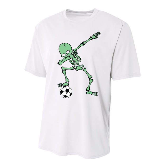 Dabbing Skeleton Soccer Halloween Dab Performance Sprint T-Shirt