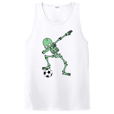 Dabbing Skeleton Soccer Halloween Dab PosiCharge Competitor Tank