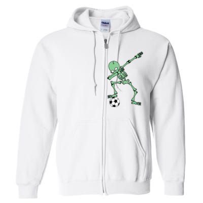 Dabbing Skeleton Soccer Halloween Dab Full Zip Hoodie