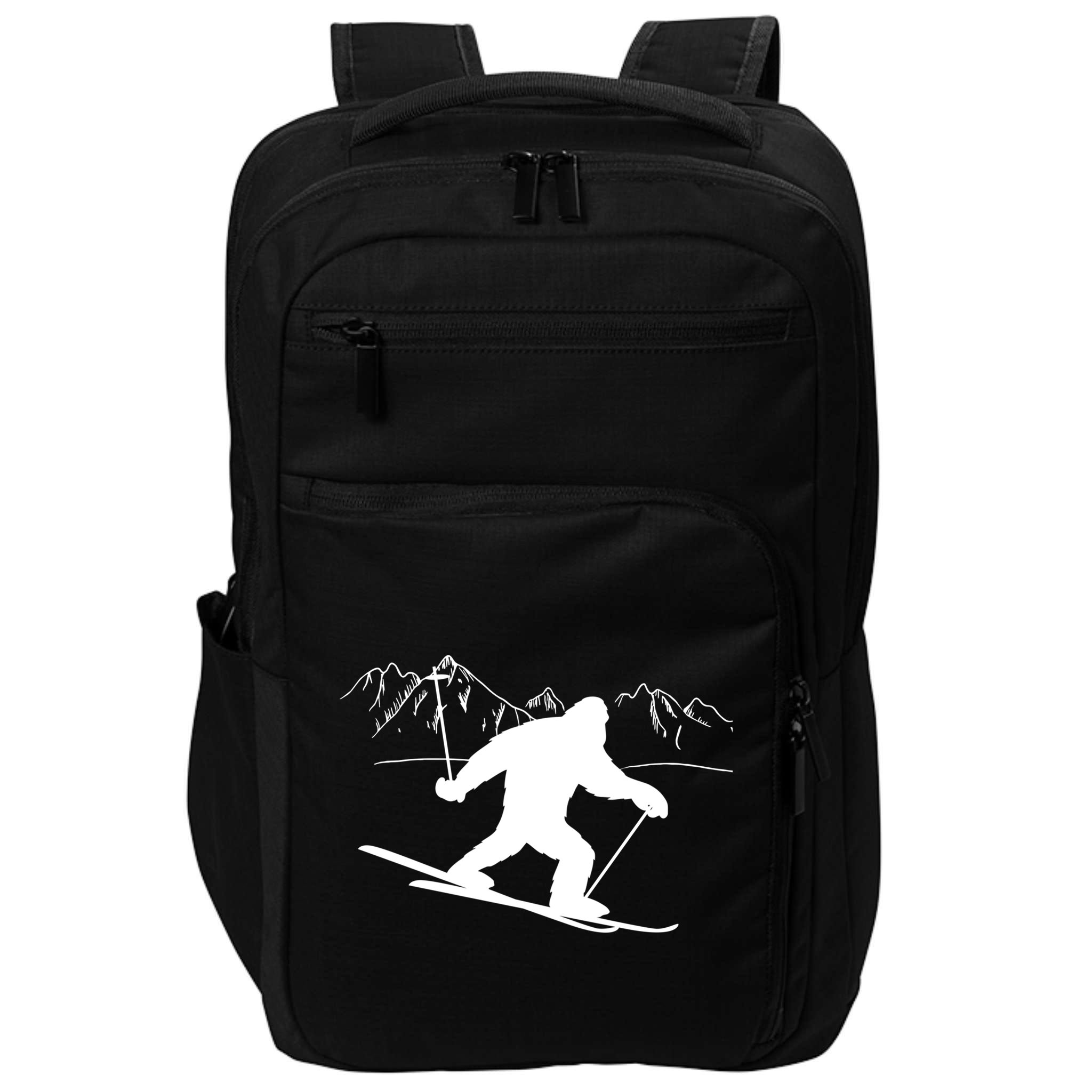 Downhill Snow Skiing Bigfoot Ski Winter Sports Alpine Gift Impact Tech Backpack