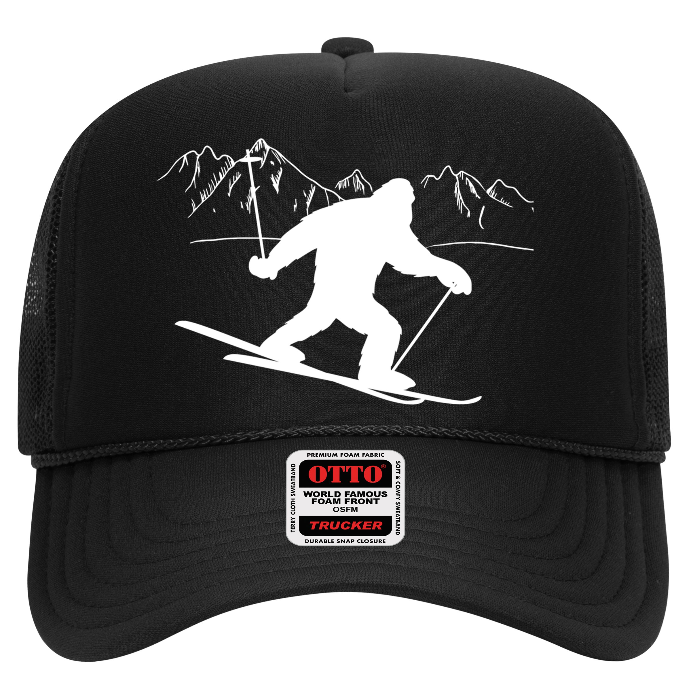 Downhill Snow Skiing Bigfoot Ski Winter Sports Alpine Gift Hat