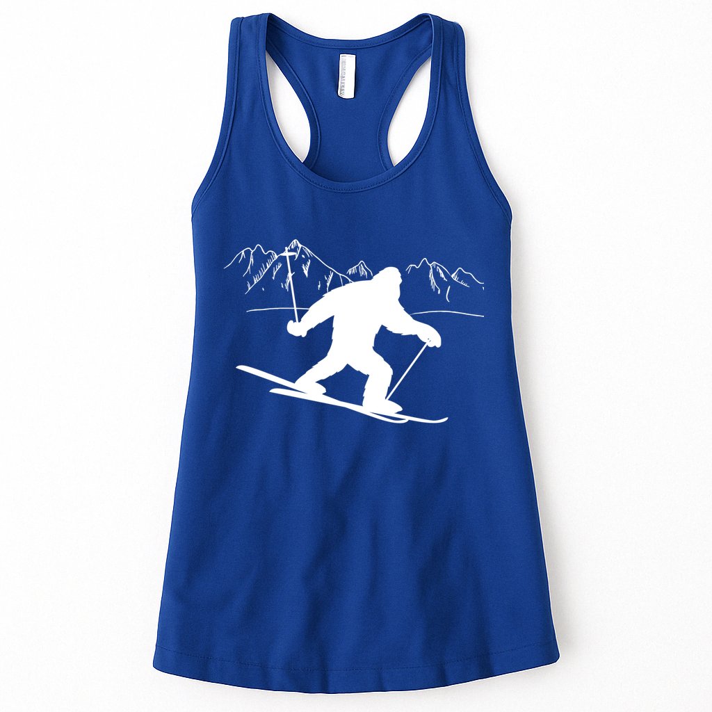 Downhill Snow Skiing Bigfoot Ski Winter Sports Alpine Gift Womens Tank Top