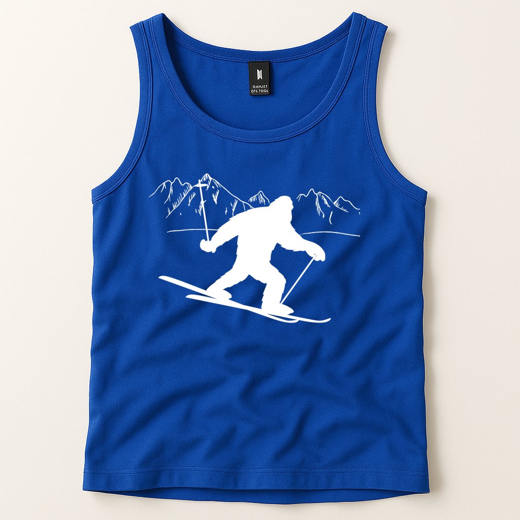 Downhill Snow Skiing Bigfoot Ski Winter Sports Alpine Gift Tank Top