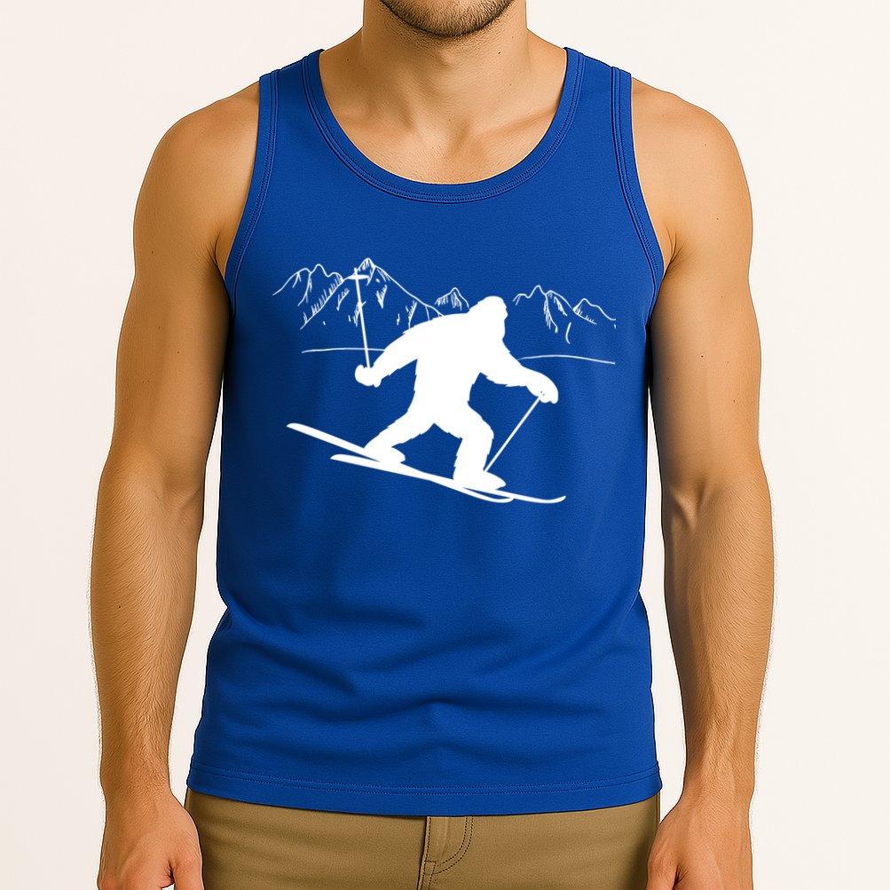Downhill Snow Skiing Bigfoot Ski Winter Sports Alpine Gift Tank Top