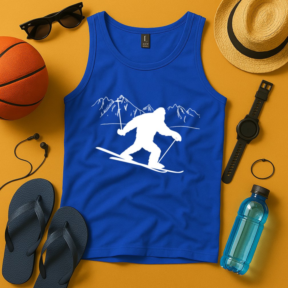 Downhill Snow Skiing Bigfoot Ski Winter Sports Alpine Gift Tank Top