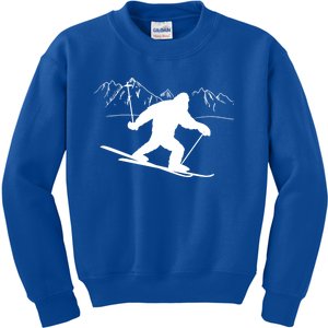 Downhill Snow Skiing Bigfoot Ski Winter Sports Alpine Gift Kids Sweatshirt