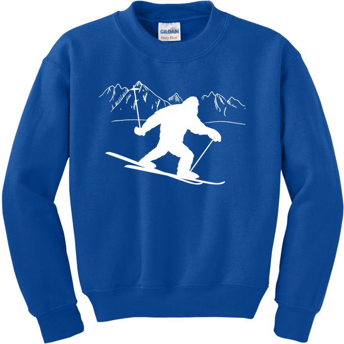 Downhill Snow Skiing Bigfoot Ski Winter Sports Alpine Gift Kids Sweatshirt