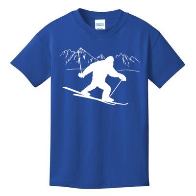 Downhill Snow Skiing Bigfoot Ski Winter Sports Alpine Gift Kids T-Shirt