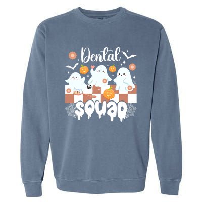 Dental Squad Spooky Dentist Team Halloween Dentistry Crew Great Gift Garment-Dyed Sweatshirt