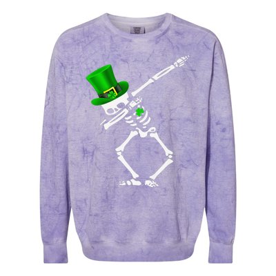 Dabbing Shamrock St Patricks Day Irish Lovers Colorblast Crewneck Sweatshirt