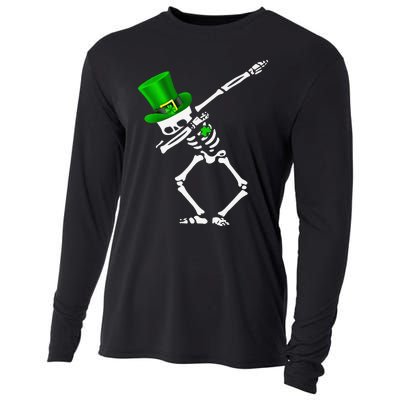 Dabbing Shamrock St Patricks Day Irish Lovers Cooling Performance Long Sleeve Crew