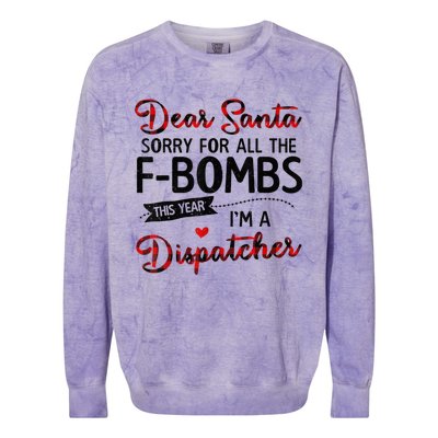 Dear Santa Sorry For All The F-bombs I'm A Dispatcher Plaid Colorblast Crewneck Sweatshirt