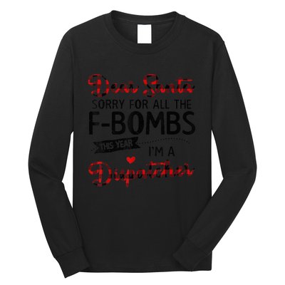 Dear Santa Sorry For All The F-bombs I'm A Dispatcher Plaid Long Sleeve Shirt