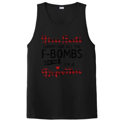 Dear Santa Sorry For All The F-bombs I'm A Dispatcher Plaid PosiCharge Competitor Tank