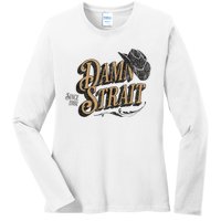 Damn S.T.R.A.I.T Since 1981 Country Music Cowgirl Western Ladies Long Sleeve Shirt