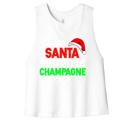 Dear Santa Send Champagne Ing Cute Christmas Xmas Funny Gift Women's Racerback Cropped Tank