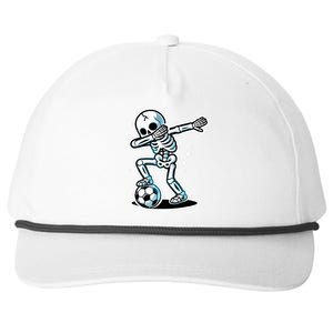 Dabbing Skeleton Soccer Spooky Season Sport Halloween Snapback Five-Panel Rope Hat