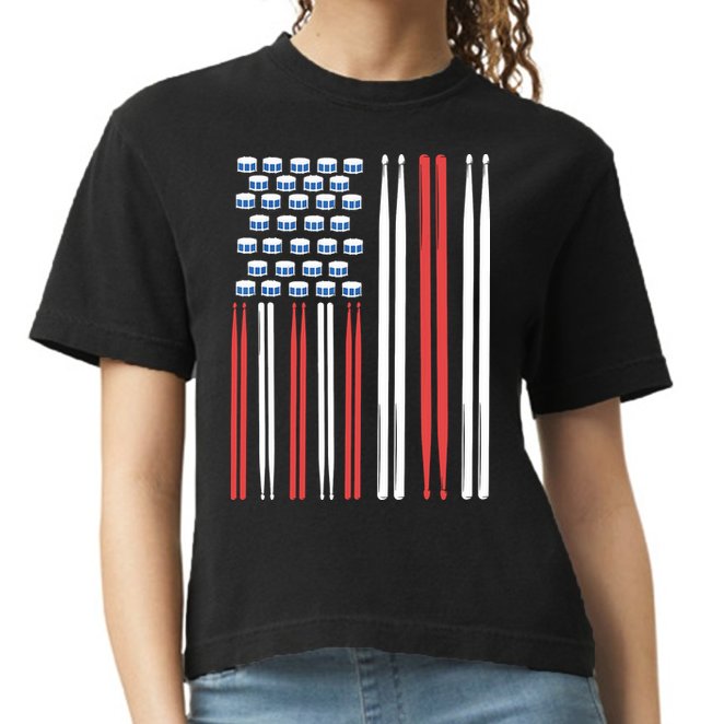 Drum Sticks Shirts Drummer Gift Drumming Percussion Comfort Colors Boxy T-Shirt