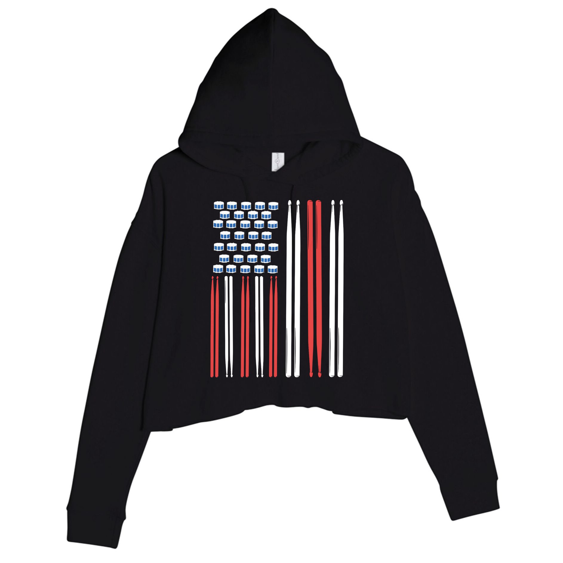 Drum Sticks Shirts Drummer Gift Drumming Percussion Crop Fleece Hoodie