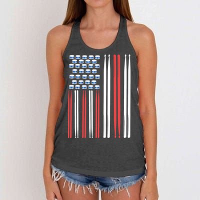 Drum Sticks Shirts Drummer Gift Drumming Percussion Women's Knotted Racerback Tank