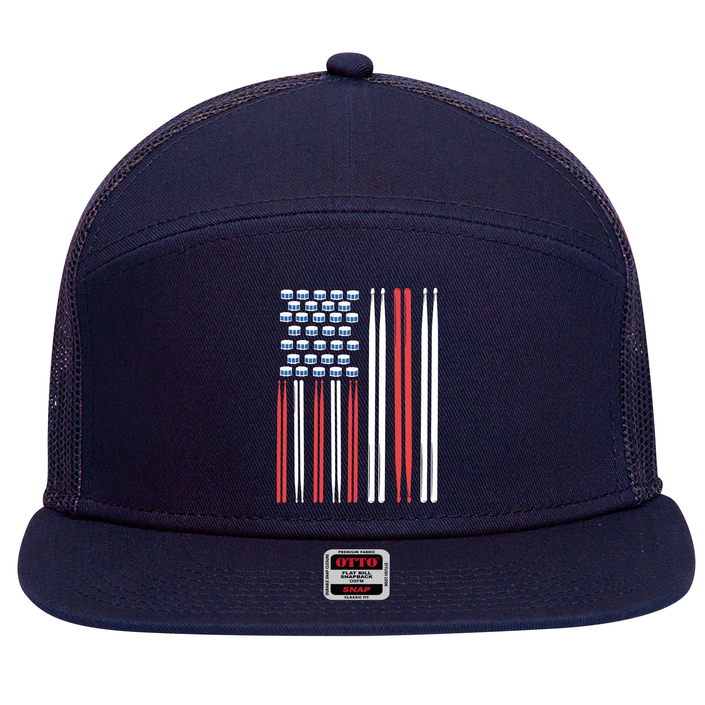 Drum Sticks Shirts Drummer Gift Drumming Percussion 7 Panel Mesh Trucker Snapback Hat