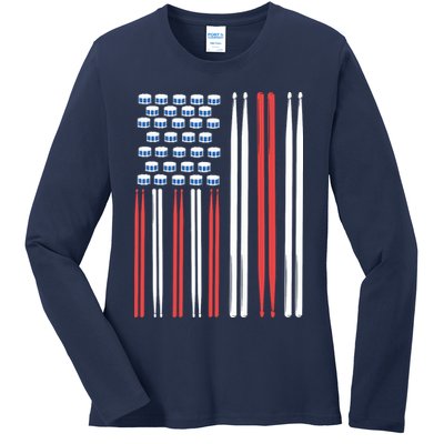 Drum Sticks Shirts Drummer Gift Drumming Percussion Ladies Long Sleeve Shirt
