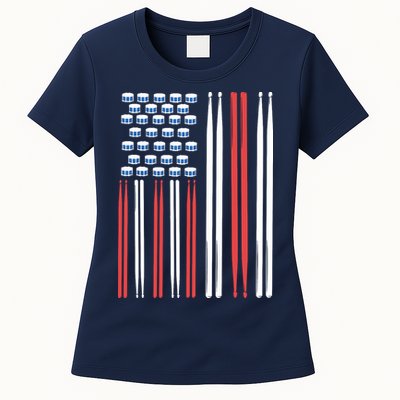 Drum Sticks Shirts Drummer Gift Drumming Percussion Womens T-Shirt