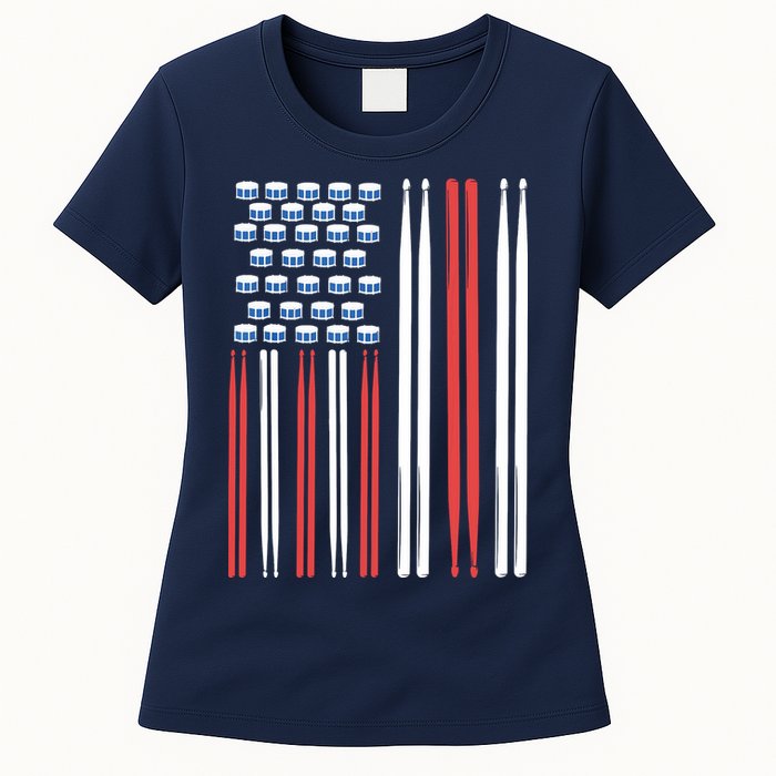 Drum Sticks Shirts Drummer Gift Drumming Percussion Womens T-Shirt