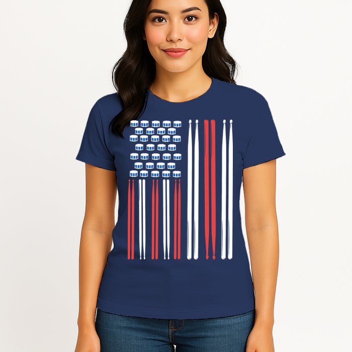 Drum Sticks Shirts Drummer Gift Drumming Percussion Womens T-Shirt