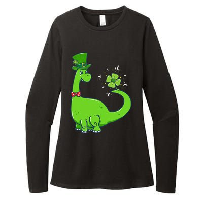 Dinosaur Shamrock St Patrick's Day Womens CVC Long Sleeve Shirt