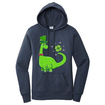 Dinosaur Shamrock St Patrick's Day Women's Pullover Hoodie