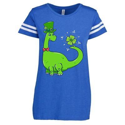 Dinosaur Shamrock St Patrick's Day Enza Ladies Jersey Football T-Shirt