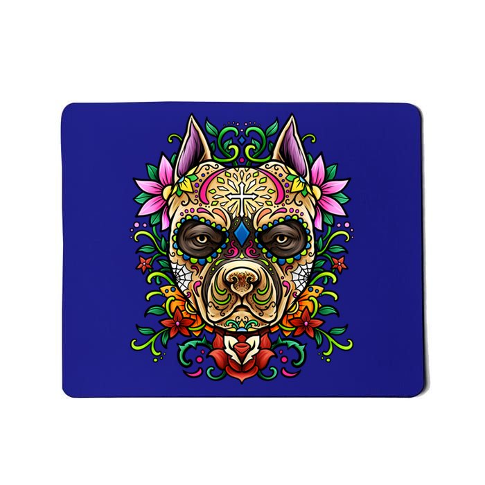 Decorated Sugar Skull Dog Great Gift Day Of The Dead Illustration Cute Gift Mousepad