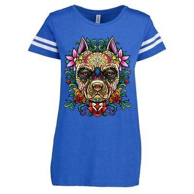 Decorated Sugar Skull Dog Great Gift Day Of The Dead Illustration Cute Gift Enza Ladies Jersey Football T-Shirt