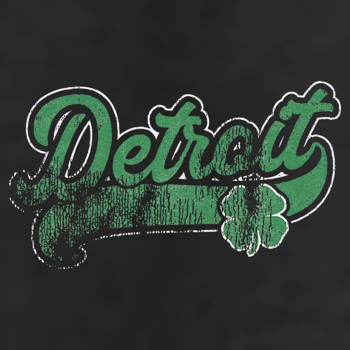 Detroit Shamrock St. Patrick's Day Saint Paddy's Irish Gift 7 Panel Mesh Trucker Snapback Hat