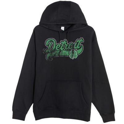 Detroit Shamrock St. Patrick's Day Saint Paddy's Irish Gift Premium Pullover Hoodie