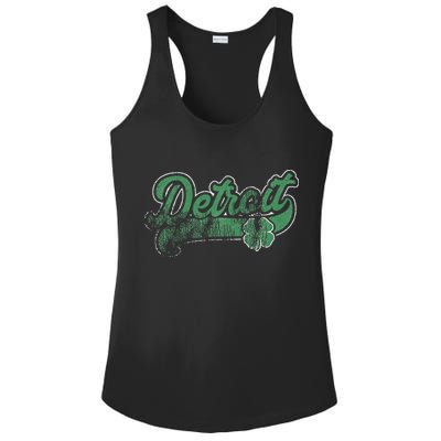 Detroit Shamrock St. Patrick's Day Saint Paddy's Irish Gift Ladies PosiCharge Competitor Racerback Tank