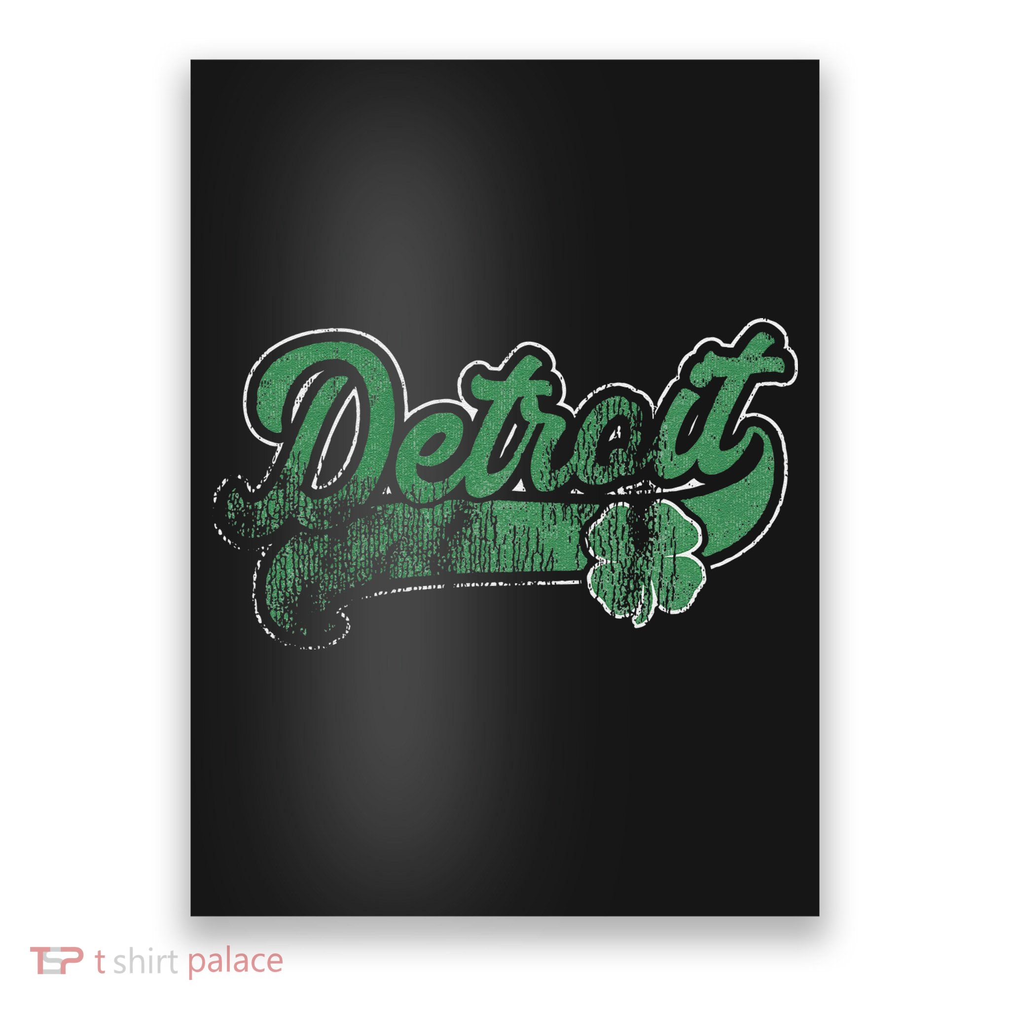 Detroit Shamrock St. Patrick's Day Saint Paddy's Irish Gift Poster