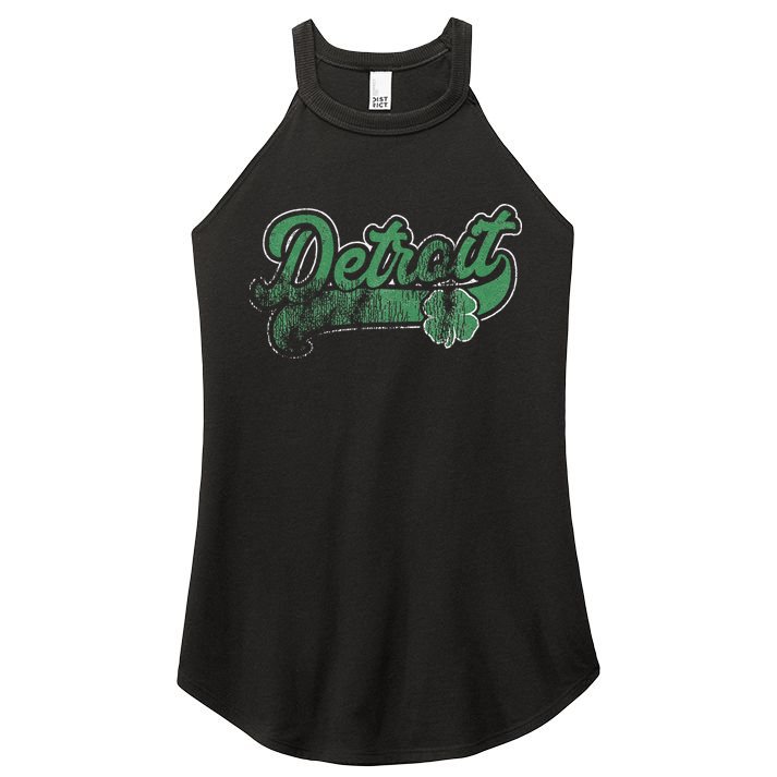 Detroit Shamrock St. Patrick's Day Saint Paddy's Irish Gift Women's Perfect Tri Rocker Tank