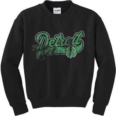 Detroit Shamrock St. Patrick's Day Saint Paddy's Irish Gift Kids Sweatshirt